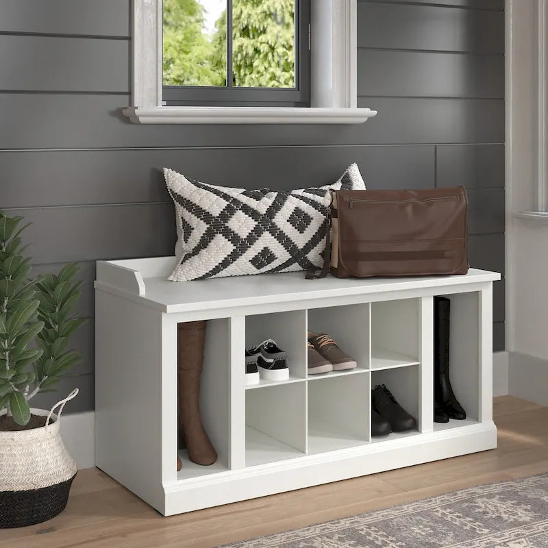 Banc de rangement pour chaussures Woodland de 40 po avec étagères – Organiseur d'entrée