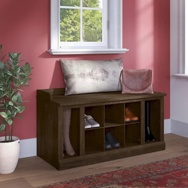 Banc de rangement pour chaussures Woodland de 40 po avec étagères – Organiseur d'entrée