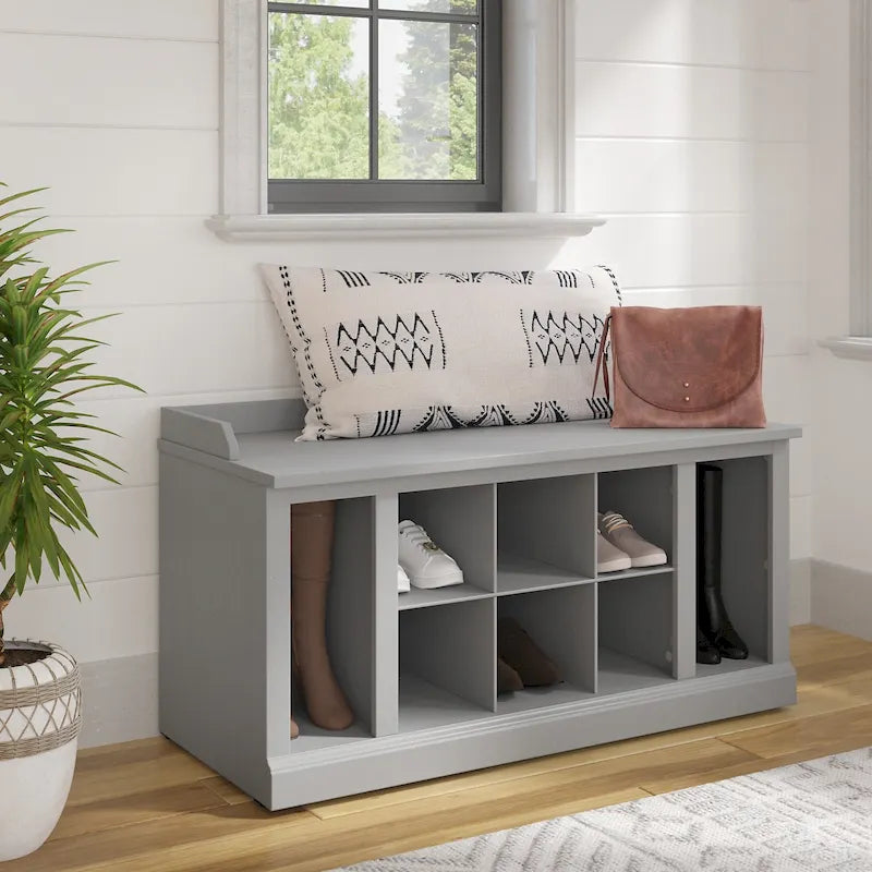 Banc de rangement pour chaussures Woodland de 40 po avec étagères – Organiseur d'entrée