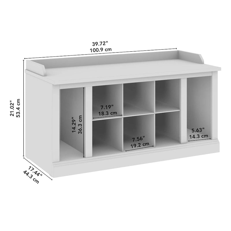 Banc de rangement pour chaussures Woodland de 40 po avec étagères – Organiseur d'entrée