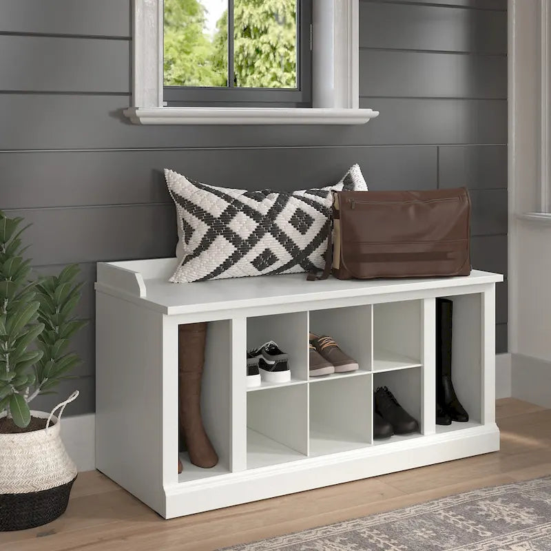 Banc de rangement pour chaussures Woodland de 40 po avec étagères – Organiseur d'entrée