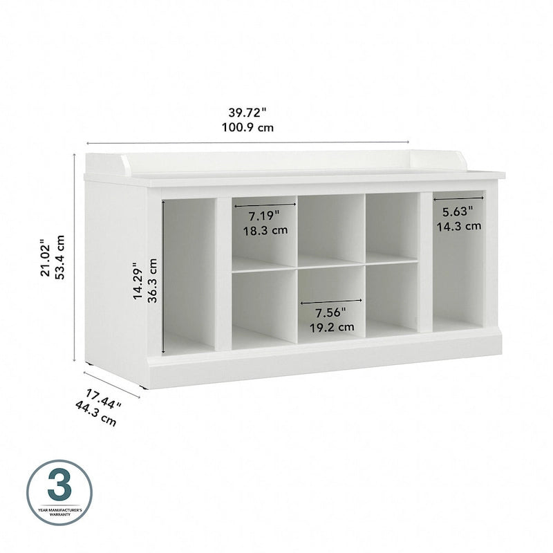 Banc de rangement pour chaussures Woodland de 40 po avec étagères – Organiseur d'entrée