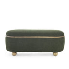 Banc coffre de rangement rembourré Clara avec pieds ovales robustes en bois