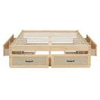 Lit plate-forme double avec 6 tiroirs de rangement, assemblage requis