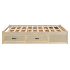 Lit plate-forme double avec 6 tiroirs de rangement, assemblage requis