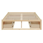 Lit plate-forme double avec 6 tiroirs de rangement, assemblage requis