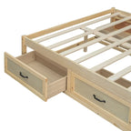 Lit plate-forme double avec 6 tiroirs de rangement, assemblage requis