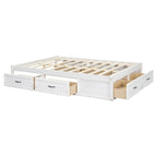 Lit plate-forme double avec 6 tiroirs de rangement, assemblage requis