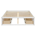 Lit plate-forme double avec 6 tiroirs de rangement, assemblage requis