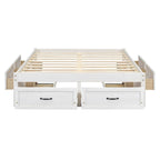 Lit plate-forme double avec 6 tiroirs de rangement, assemblage requis