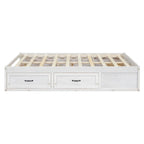 Lit plate-forme double avec 6 tiroirs de rangement, assemblage requis