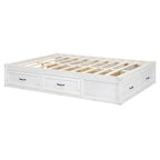 Lit plate-forme double avec 6 tiroirs de rangement, assemblage requis