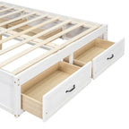 Lit plate-forme double avec 6 tiroirs de rangement, assemblage requis
