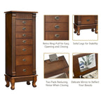 Costway Armoire à Bijoux Meuble de Rangement sur Pied Organisateur de Colliers en Bois - 14,8(L) X9(P) X38,6(H)