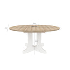 Table à manger ronde élégante de style ferme avec rallonge et piètement en X, idéale pour une salle à manger moderne