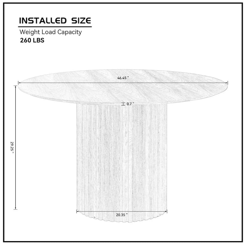 Table à manger ronde élégante de style ferme avec rallonge et piètement en X, idéale pour une salle à manger moderne