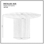 Table à manger ronde élégante de style ferme avec rallonge et piètement en X, idéale pour une salle à manger moderne
