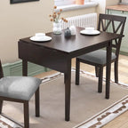 Table à manger ronde élégante de style ferme avec rallonge et piètement en X, idéale pour une salle à manger moderne