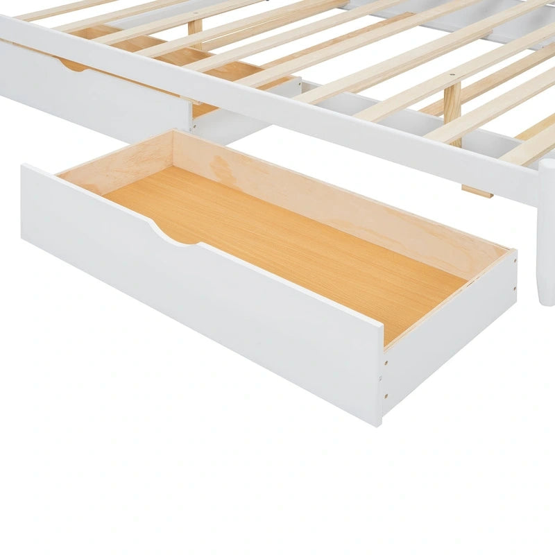 Lit plateforme tapissé Merax avec tête de lit – Cadre de lit moderne
