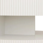Table basse ronde à double plateau Table d'appoint moderne Table basse à rayures verticales avec rangement, pour salon
