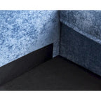 120.1 Canapé d'angle modulable en chenille avec pouf, canapé nuage 3 places avec assises profondes de 57 cm et mousse haute résilience