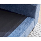 120.1 Canapé d'angle modulable en chenille avec pouf, canapé nuage 3 places avec assises profondes de 57 cm et mousse haute résilience