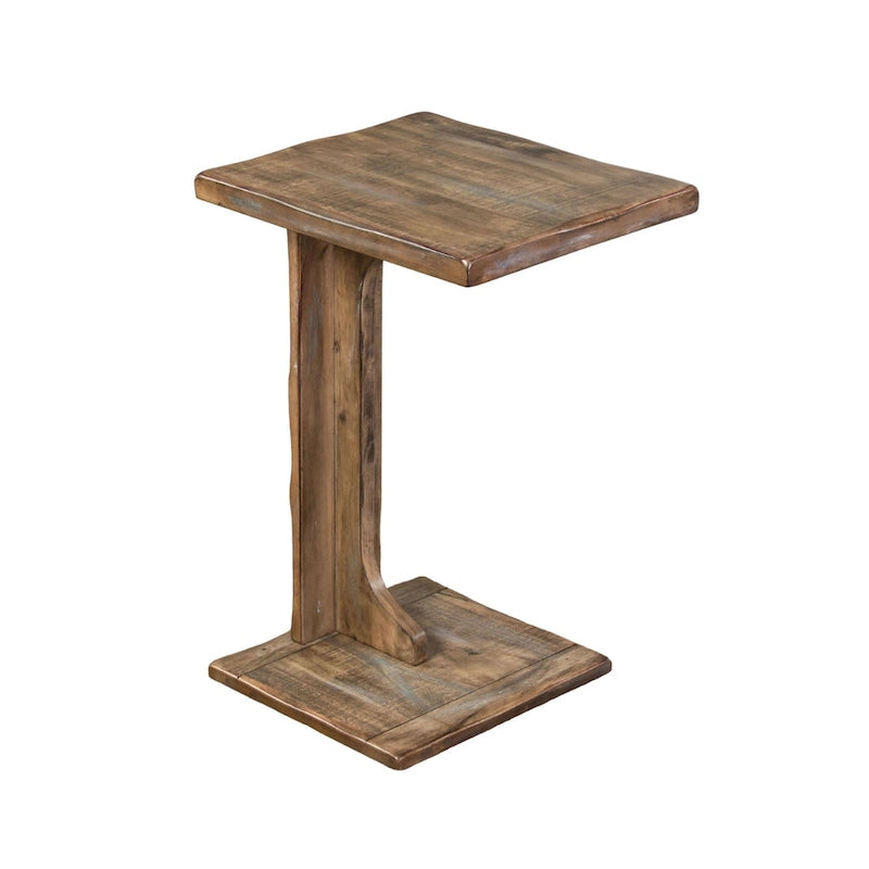 Table d'appoint de canapé Dazy, bois d'acajou rustique marron clair 15x12.5