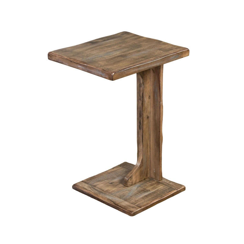 Table d'appoint de canapé Dazy, bois d'acajou rustique marron clair 15x12.5