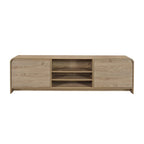 Meuble TV avec rangement – 2 tiroirs et étagères, bois beige naturel, 180 cm