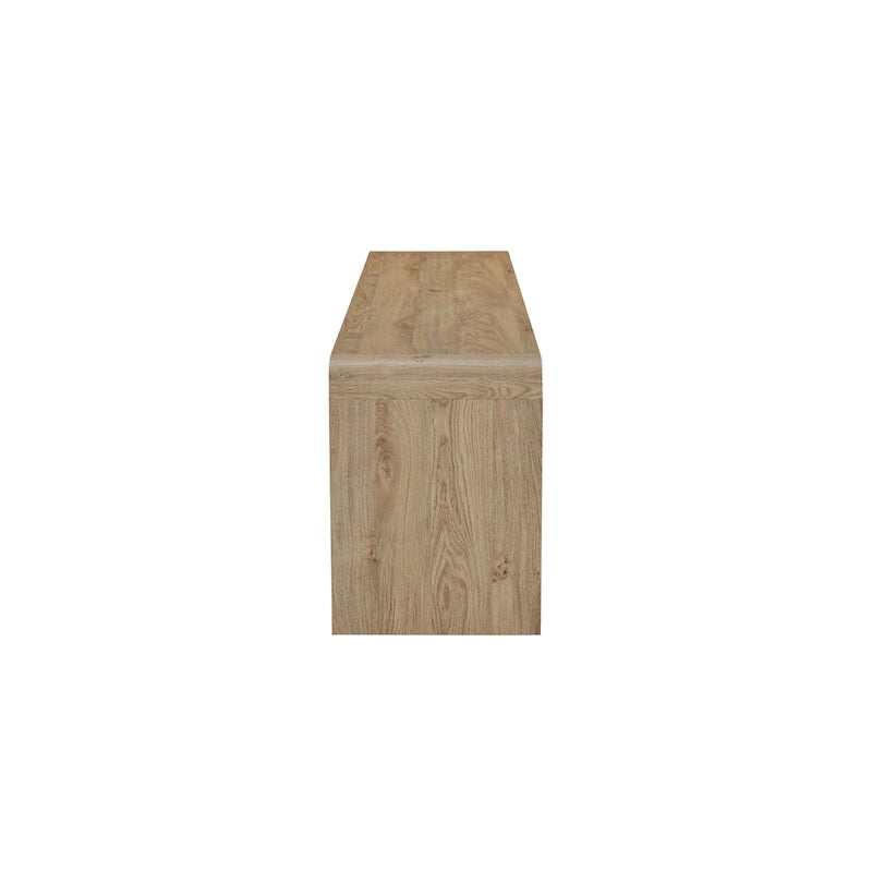 Meuble TV avec rangement – 2 tiroirs et étagères, bois beige naturel, 180 cm