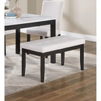 Ensemble de salle à manger 5 pièces, ensemble de dînette de cuisine avec table en faux marbre, banc et 3 chaises rembourrées en similicuir