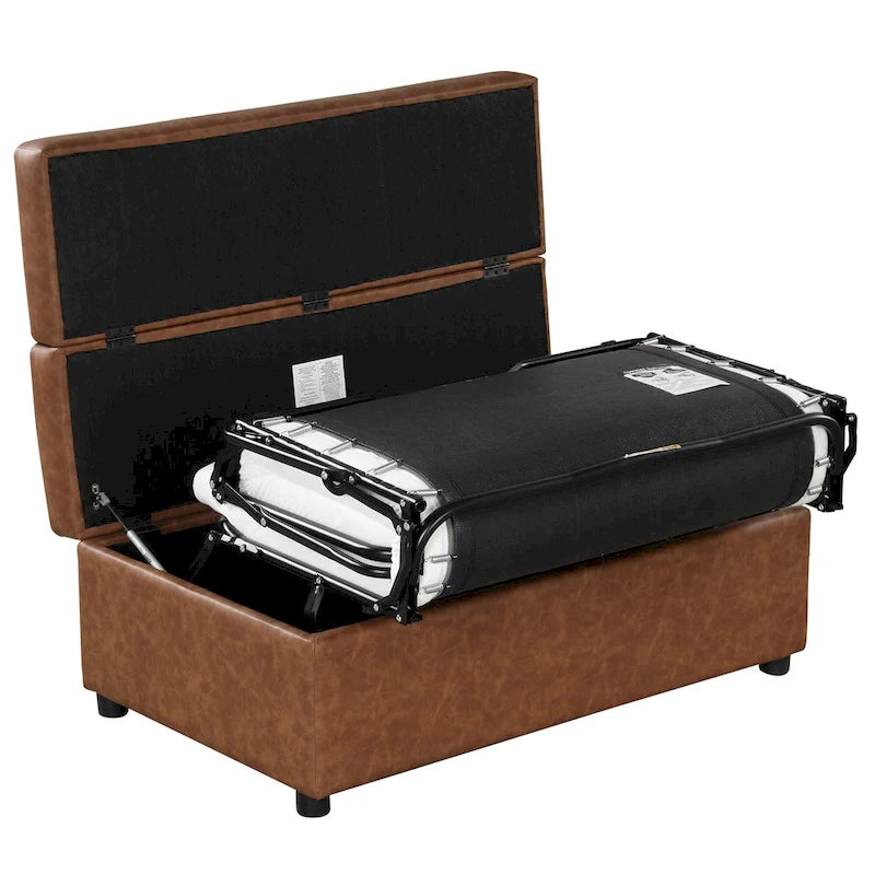Lit pliant ottoman Roomfitters pour une personne avec matelas, lit d'appoint convertible compact pour salon