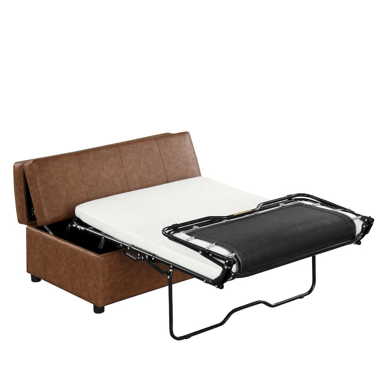 Lit pliant ottoman Roomfitters pour une personne avec matelas, lit d'appoint convertible compact pour salon
