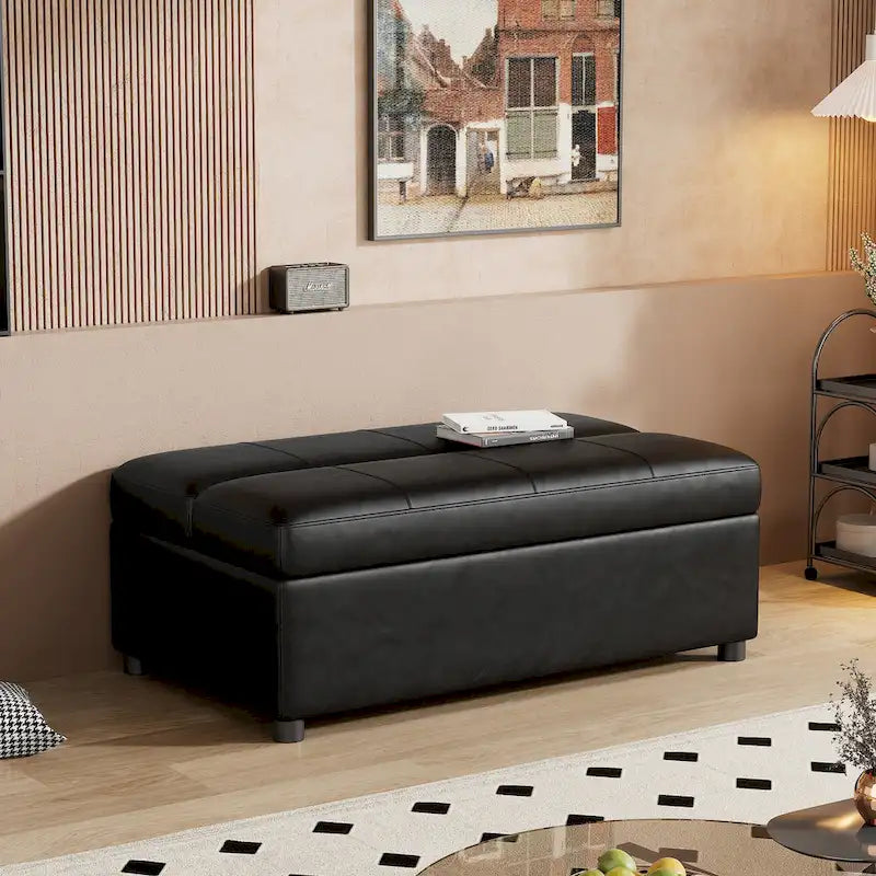 Lit pliant ottoman Roomfitters pour une personne avec matelas, lit d'appoint convertible compact pour salon