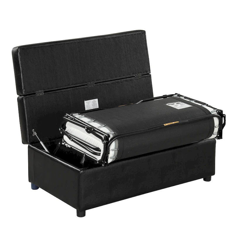 Lit pliant ottoman Roomfitters pour une personne avec matelas, lit d'appoint convertible compact pour salon