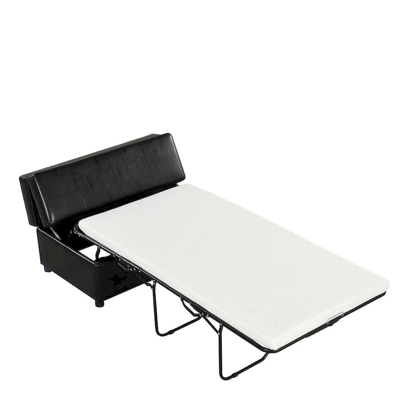 Lit pliant ottoman Roomfitters pour une personne avec matelas, lit d'appoint convertible compact pour salon