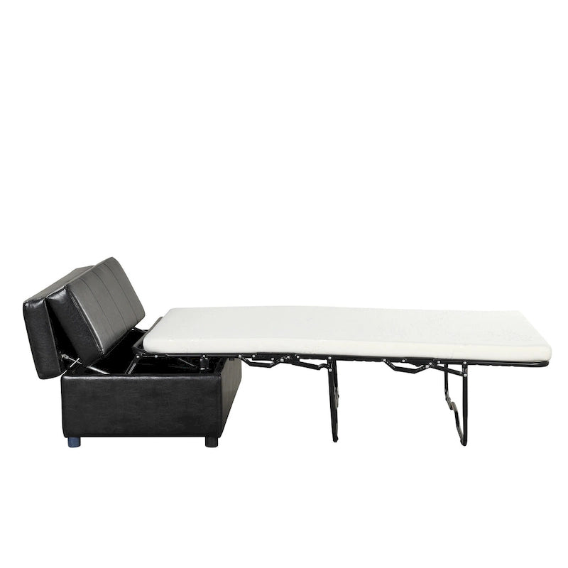 Lit pliant ottoman Roomfitters pour une personne avec matelas, lit d'appoint convertible compact pour salon