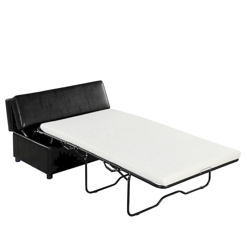 Lit pliant ottoman Roomfitters pour une personne avec matelas, lit d'appoint convertible compact pour salon