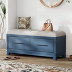 Banc à chaussures avec coussin amovible et rangement dissimulé