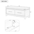 Banc à chaussures avec coussin amovible et rangement dissimulé