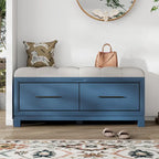 Banc à chaussures avec coussin amovible et rangement dissimulé