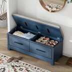 Banc à chaussures avec coussin amovible et rangement dissimulé
