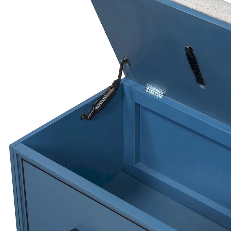 Banc à chaussures avec coussin amovible et rangement dissimulé