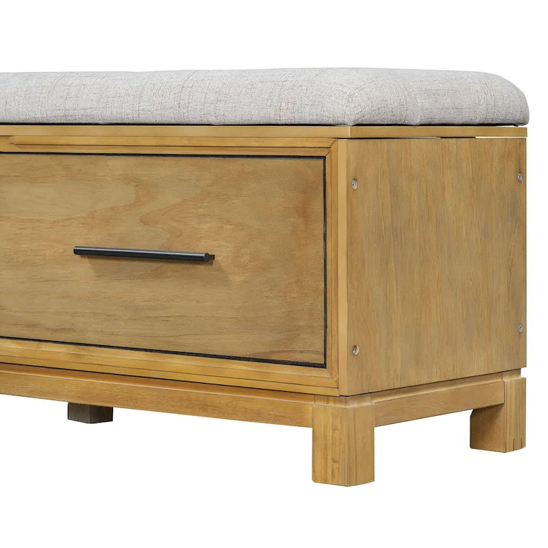 Banc à chaussures avec coussin amovible et rangement dissimulé