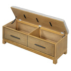 Banc à chaussures avec coussin amovible et rangement dissimulé