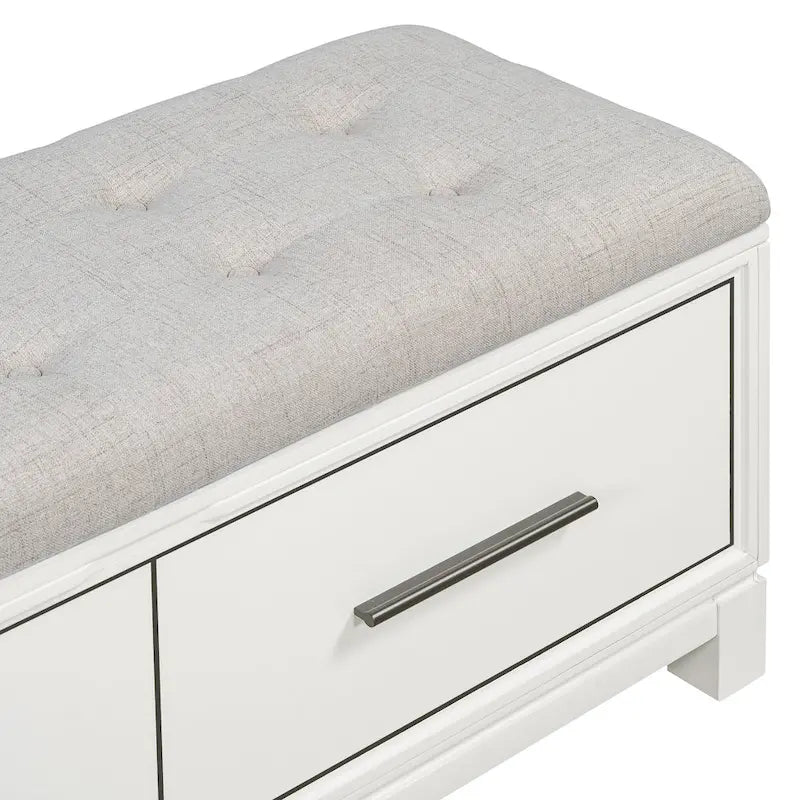 Banc à chaussures avec coussin amovible et rangement dissimulé