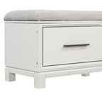 Banc à chaussures avec coussin amovible et rangement dissimulé