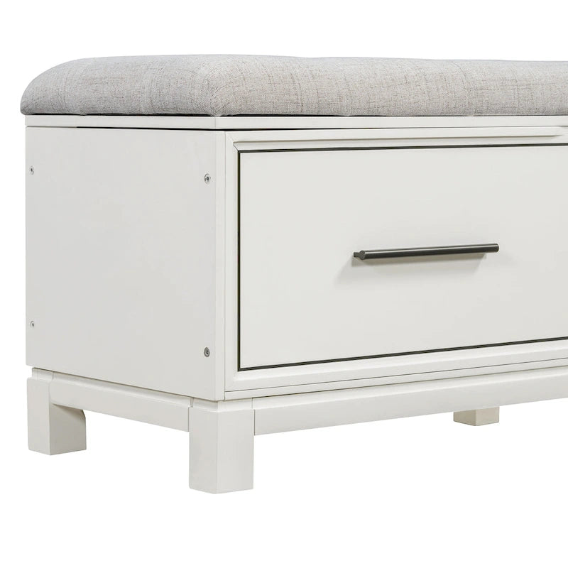 Banc à chaussures avec coussin amovible et rangement dissimulé
