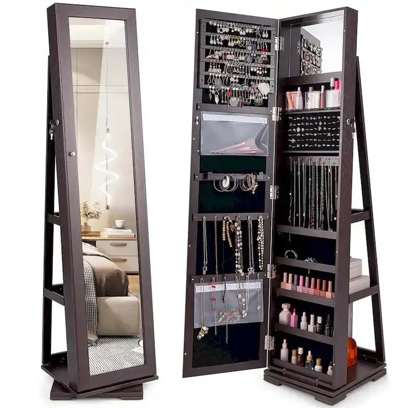 Armoire de rangement à bijoux sur pied