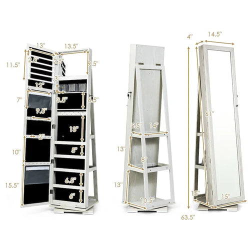 Armoire de rangement à bijoux sur pied